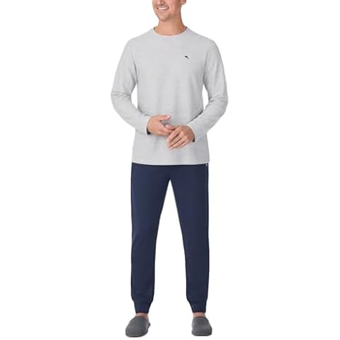 Tommy Bahama Men’s 2-piece Relaxed Fit Logo Embroidered Lounge Set (Gray,Medium) Cover
