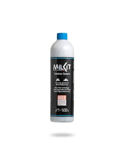 milKit Tubeless Dichtmilch in 500 ml Flasche - Fahrrad Reifendichtmittel - Dichtmilch Tubeless Milch Fahrradreifen Dichtmittel MTB Rennrad & Co.
