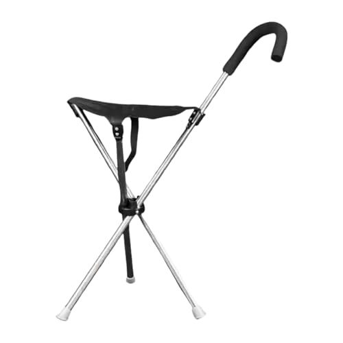 Bastón plegable con asiento, silla ergonómica portátil, bastón antideslizante para adultos, personas mayores, hombres, mujeres, ideal para viajes, senderismo, senderos al aire libre, parques, calles