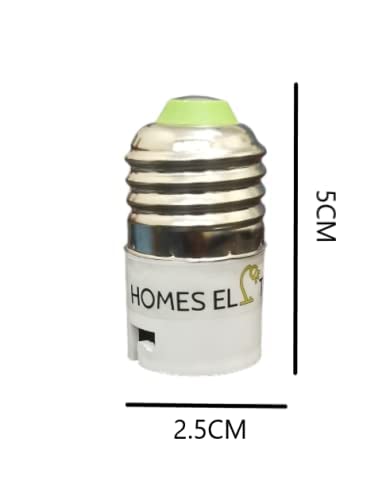 Homes Elite Plastic E27 To B22 Lamp Holder Adapter Screw Base Socket Fits Led/Cfl Light Bulbs Lighting Holder (Pack Of 2), White
