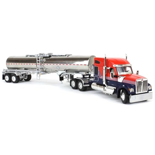 DCP First Gear 1/64 Red & Blue Kenworth W990 Camión Tráiler miniatura 2