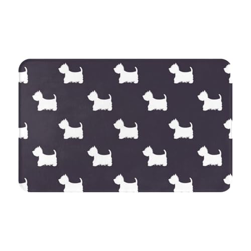 ウエストハイランドテリア 滑り止め絨毯タイルマット バスルームトイレドアマット 80cm X 50cm