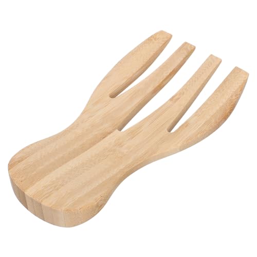 MOLUCKFU Carbonized Bamboo Salad Stirrer Hand-cut Salad Tool Serving Utensils Hands Kitchen Tool