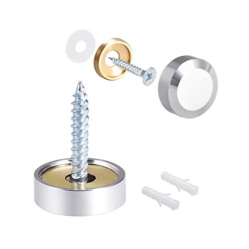 Vis pour miroir 18mm argenté quincaillerie panneau verre Uxcell