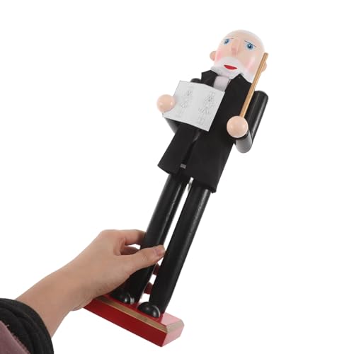 Casse-Noisette Professeur en bois, cadeau idéal table de fête - 5