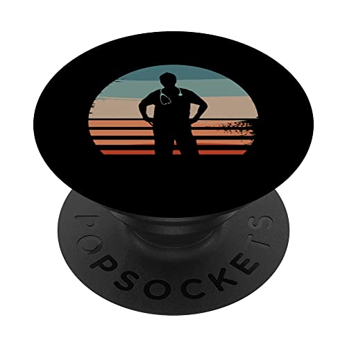 Retro Vintage Classic Doctor Medical PopSockets Swappable PopGrip, Black