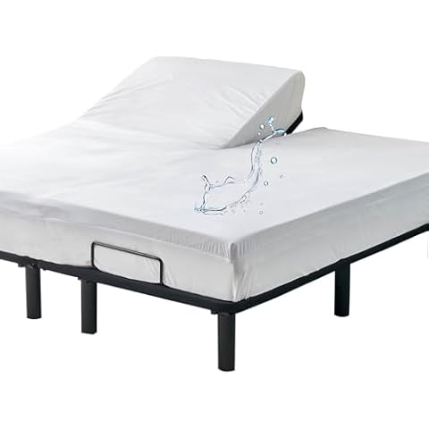 Split Top King Mattress Protector for Flex Head Adjustable Beds Cover