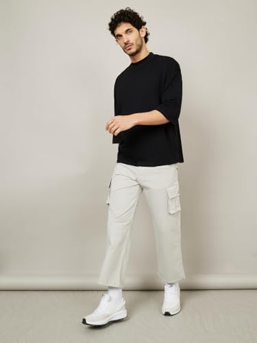 Image of Styli Men's Solid Loose Fit T-Shirt