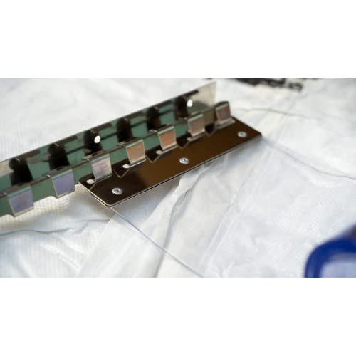 AirTech-UK PVC Refrigeration Strip Curtain Door Strip One Only 2 Meter Long x 200mm Wide x 2mm Thick Coldroom Warehouse Catering. Plates Include Fully Made Ready to Use