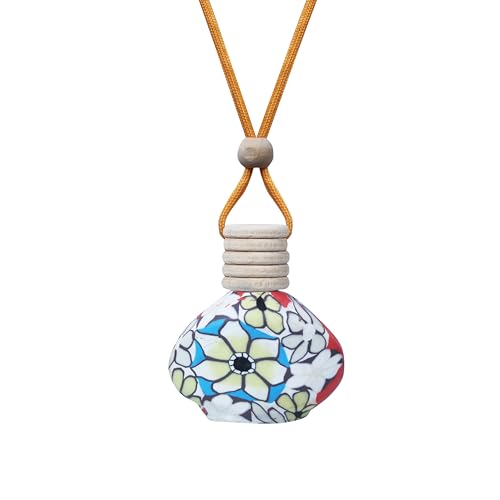 Image of Sugandhim Mahak Champa Car Air Freshener, Hanging Perfume Bottle Scent Diffuser for Cars, Natural Floral Fragrance Oil - Lasts 65 days, 15 ml x 1 bottle,Non Alcoholic, Long and Short drive