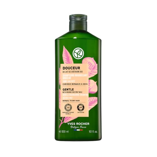 Yves Rocher | Champú Suave y Nutritivo sin Sulfatos | Cabello Fácil de Desenredar, Nutrido durante 24h | 300 ml