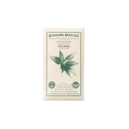 Kitazawa Seed Company Egyptian Spinach Seeds - Molokhia Jews Mallow Jute Mallow Corchorus olitorius - 2 g Packet ~1 000 Seeds - Non-GMO Heirloom - Heirloom Asian Garden Seeds for Planting