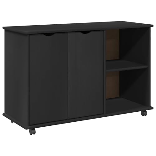 Meuble de rangement noir à roulettes pour classer vos dossiers