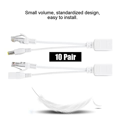 Pilipane Adaptador PoE Sellado, Divisor Adaptador Cable Poe RJ45 para Cámara, Inyector y Divisor Power Over Ethernet DC 12 V miniatura 7