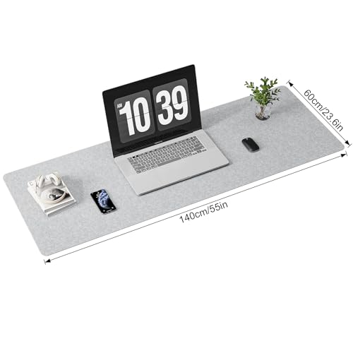 Image of DAWNTREES Extra Large Felt Desk Mat,55''x23.6'' Non-Slip Desktop Protector