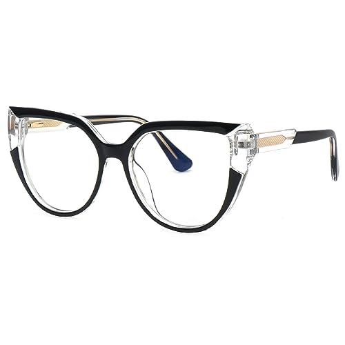 Image of Zeelool Stylish Oversized Cat Eye Blue Light Blocking Glasses for Women Joyce ZJGT550502-03 Black
