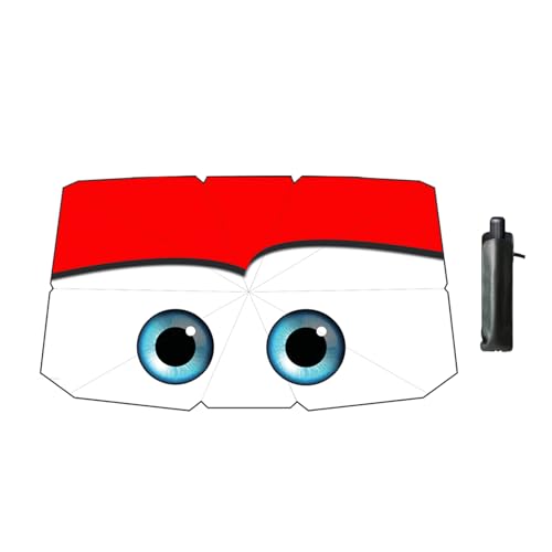 Image of Windshield Sun Shade Umbrella Car Sunshade Cover 31*57 inch Cartoon Eyes As Seen on TV UV Block Front Winshield Heat Insulation Protection (Red-Eyes)