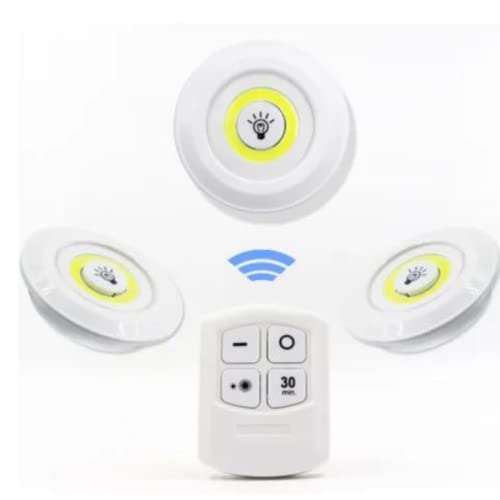 Kit 3x Lâmpadas Luminária Led Spot Sem Fio Controle Remot