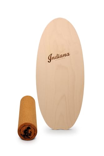 Indiana® Balance Board | DAS ORIGINAL Swiss Made - HANDGEFERTIGT | inkl. Premium Korkrolle | Balancierbrett Fiberglas verstärktem Holzkern | Gleichgewichtstraining für Kinder und Erwachsene (Buche) Indiana® Balance Board | DAS ORIGINAL Swiss Made - HANDGEFERTIGT | inkl. Premium Korkrolle | Balancierbrett Fiberglas verstärktem Holzkern | Gleichgewichtstraining für Kinder und Erwachsene (Buche)