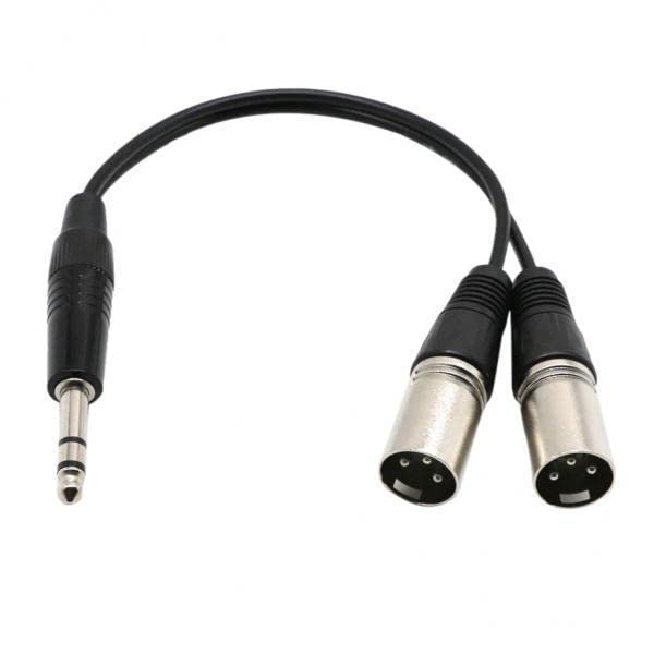 4x6.35mm Stereo Male to Dual XLR Male Breakout Cable Splitter XLR 0.3m-picture-22