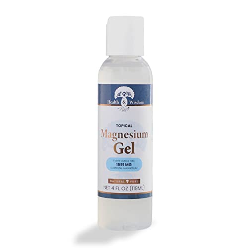 Health And Wisdom Magnesium Gel With Seaweed Extract 4 Ounces - Great Rejuvenating Moisturizer - Dry And Sensitive Skin - Hair And Body - Calm And Relaxing #TOP10