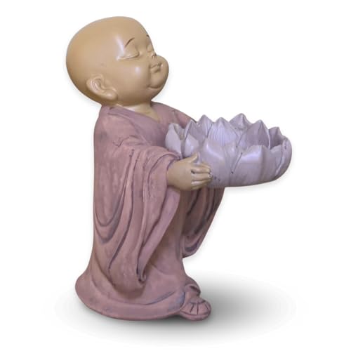 Statuette Bouddha Bougeoir – Porte Bougie Chauffe-Plat - Décoration Zen et Feng Shui – Objet Porte Bonheur – Idée Cadeau Zen – Hauteur : 13cm –...