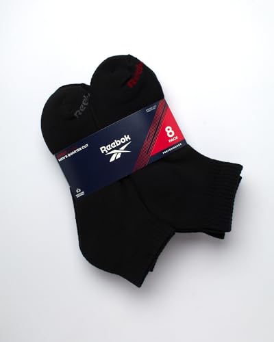 Reebok Mens Quarter Socks - 8 Pack Performance Arch Support Socks - Cushioned Athletic Socks for Men (Shoe Size: 6-12.5)2