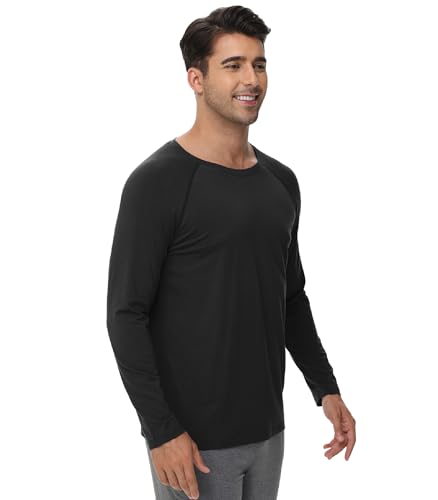 WiWi Men's Long Sleeve Tees Moisture Wicking Athletic Shirts Viscose from Bamboo Lightweight Fishing Crew Neck T-Shirt S-XXL3