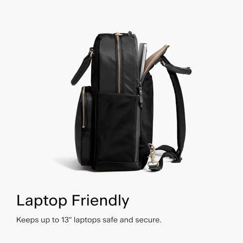 Lo & Sons Rowledge Backpack & Tote - Premium Travel Laptop Bag with 13" Laptop Compartment, Luggage Sleeve | Leather & Water Resistant Nylon | Chic Modern Bag for Women for Everyday, Work, Business3