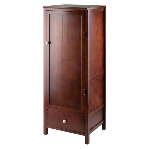 Oakestry Brooke Jelly Close Cupboard with Door Antique Walnut Elegant and Functional Storage Cupboard for Living Rooms Kitchens or Bedrooms Solid Wood Construction with Sturdy Frame and Legs