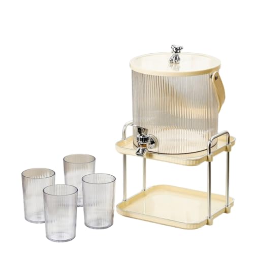 Conutoo家庭用 来客用 おしゃれ 可愛い 大容量 広口 割れにくい お手入れ簡単 アウトドア ジュース お茶 パーティー ドリンクディスペンサー冷蔵庫対応 蛇口付き ピッチャー ジャグ プラスチック製 蓋付き ハンドル付き 業務用 (3.5L,冷水ポ