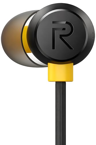 Image of Realme Buds 2 Wired Earphones with Mic, in-Ear Headphones, Black and Yellow, Volume Control