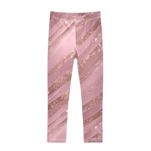 Girls Leggings Pink Stripes Pretty Kids Length Leggings Pants Toddler Athletic Soft Tights Trousers 4T