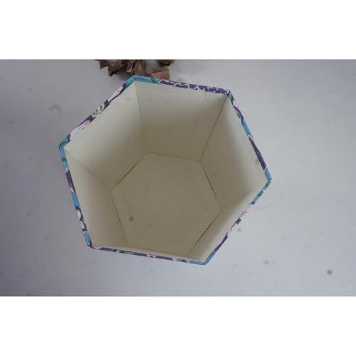Image of Floral Hand Block Printed 3.3 Gallon Decorative Waste Basket - Eco-Friendly Cardboard Trash Can, Plastic-Free & Sustainable, Perfect for Christmas and Housewarming Gifts (1, Green Sky Blue FLOWAR)
