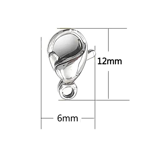 Drema 100Pcs Jewelry Clasps With Open Jump Rings,Small Metal Alloy Lobster Claw Clasps Clip For Handmade Necklace, Bracelet Jewelry Making Accessories Fastener Hook,12Mm X 6Mm (Silver) (D22L) #TOP1