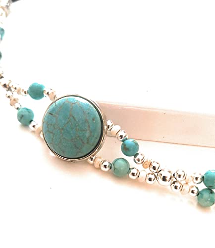 Hat Band Turquoise Gemstone Silver Weave Micro Suede Leather Adjustable Slip-Knot Sizing Western Cowboy #TOP4