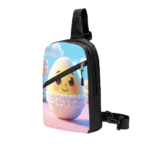Cute Egg Print Men's and Women's Foldable Crossbody Bag,Sports Crossbody Bags,and Daily Chest Bags2