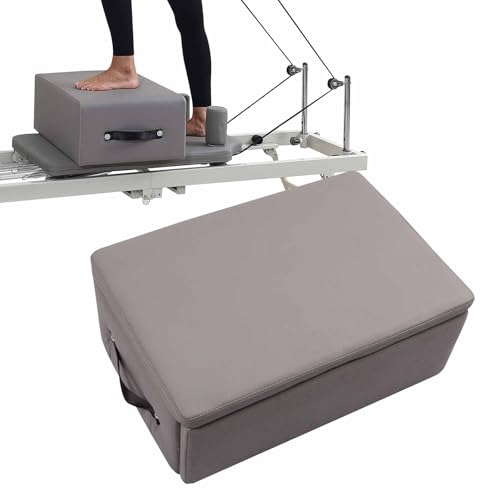 HSSTYLE Scatola da seduti per Pilates Reformer di Box Pilates Reformer per Palestra Domestica Uso Professionale in Studio per Esercizi di Pilates,Grigio