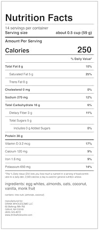Drink Wholesome Vanilla Meal Replacement Powder | for Sensitive Stomachs | Gut Friendly | Additive & Dairy Free | No Artificial Sweeteners | No Bloating, Farts or Gas | No Constipation or Diarrhea
