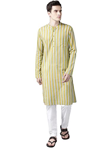 Image of See Designs Cotton Floral Regular Mens Kurta