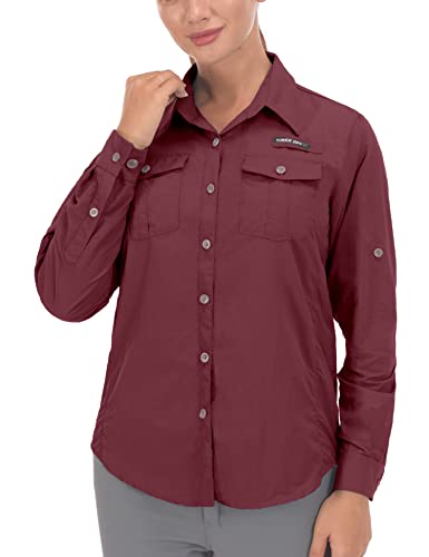 Little Donkey Andy Camisa feminina com proteção UV FPS 50+, camisa de pesca de manga comprida, respi