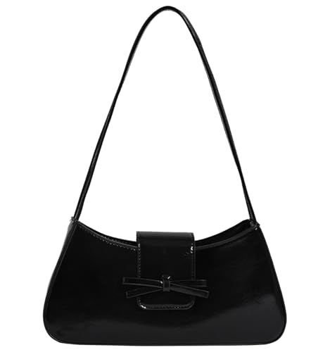 Image of Shoulder Bag for Women, Hobo Handbags Trendy Y2K Purses Patent Leather Clutch Bag Cute Bow Purse