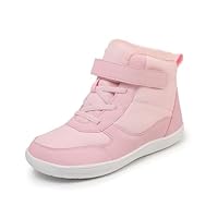 Boys Girls Winter Boots Kids Fur Lined Ankle Snow Boots Childrens Warm Walking Shoes Outdoor 2UK,Pink