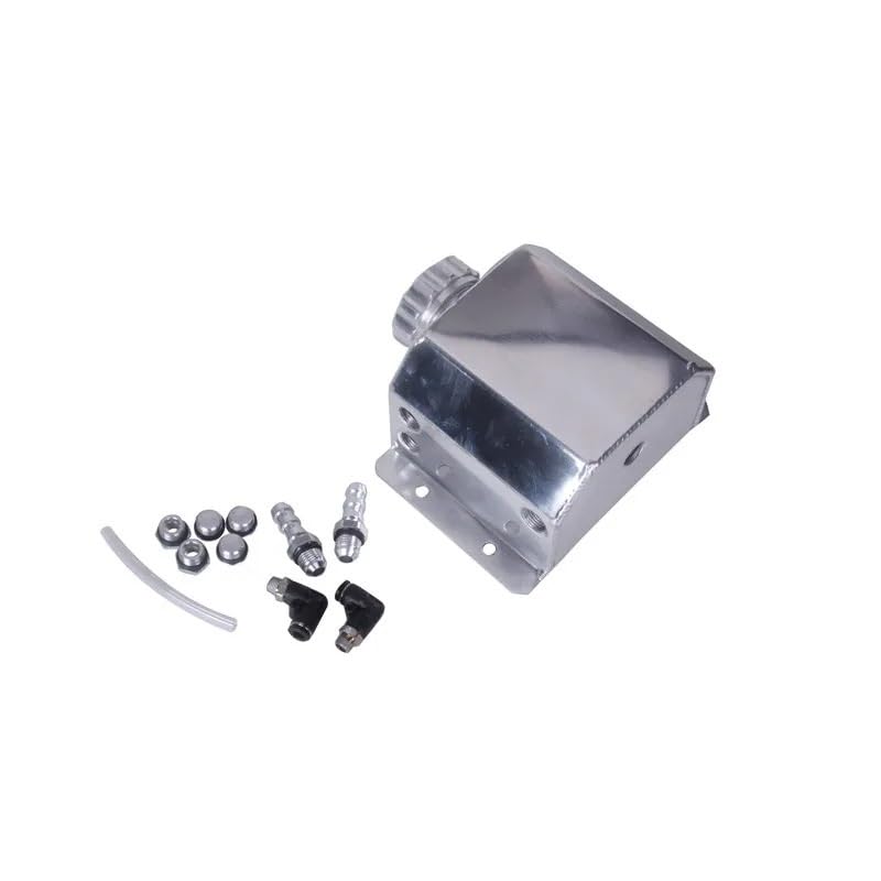 Evita excesos de vapores con el depósito de aceite de carreras de 1 l de aluminio negro