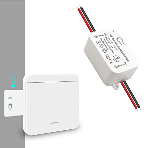 Kit interrupteur sans fil, émetteur radio RF 433 MHz interrupteur mural récepteur sans fil AC 220 V 230 V jusqu'à 100 mètres télécommande pour lumières (1 interrupteur 1 récepteur)