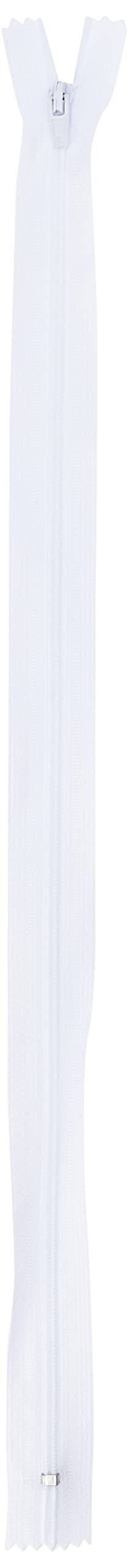 Trimz White 40Cm (~16Inch) One Way End Stop Zip With 4Mm Teeth - X 10Pces, Polyester, 40 Cm