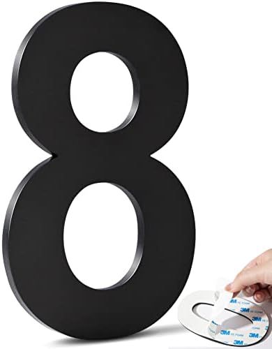 House Numbers Stainless Steel, 5 inch Self-adhesive Modern House Numbers, Outdoor Home Door mailbox Address Numbers for Houses, Easy to Install (Number 8)