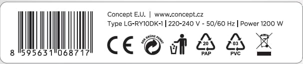 Miniatura 8 de Concept RK0085 Elegant Ceramic Electric Kettle, 1 L, White