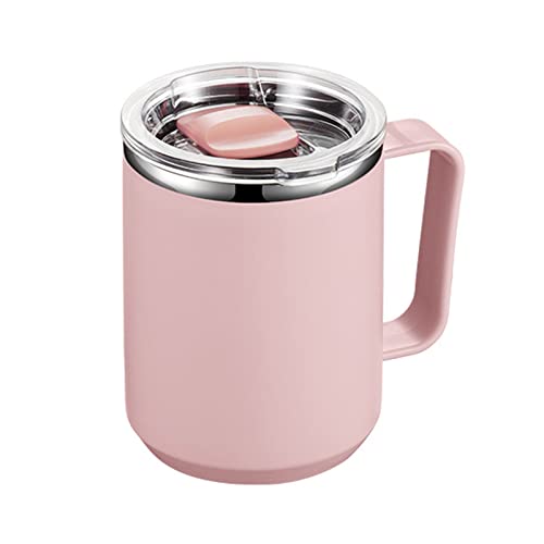 Vdaxvme Taza de café aislada de acero inoxidable con tapa, taza de café termo para oficina, al aire libre, botella de agua portátil, taza duradera con y tapa para