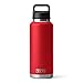YETI Rambler 46 oz Bottle, Leakproof, Vacuum Insulated, Stainless Steel with Chug Cap, Rescue Red